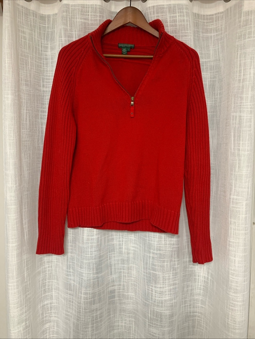 Ralph Lauren Red Half-Zip Women's Sweater